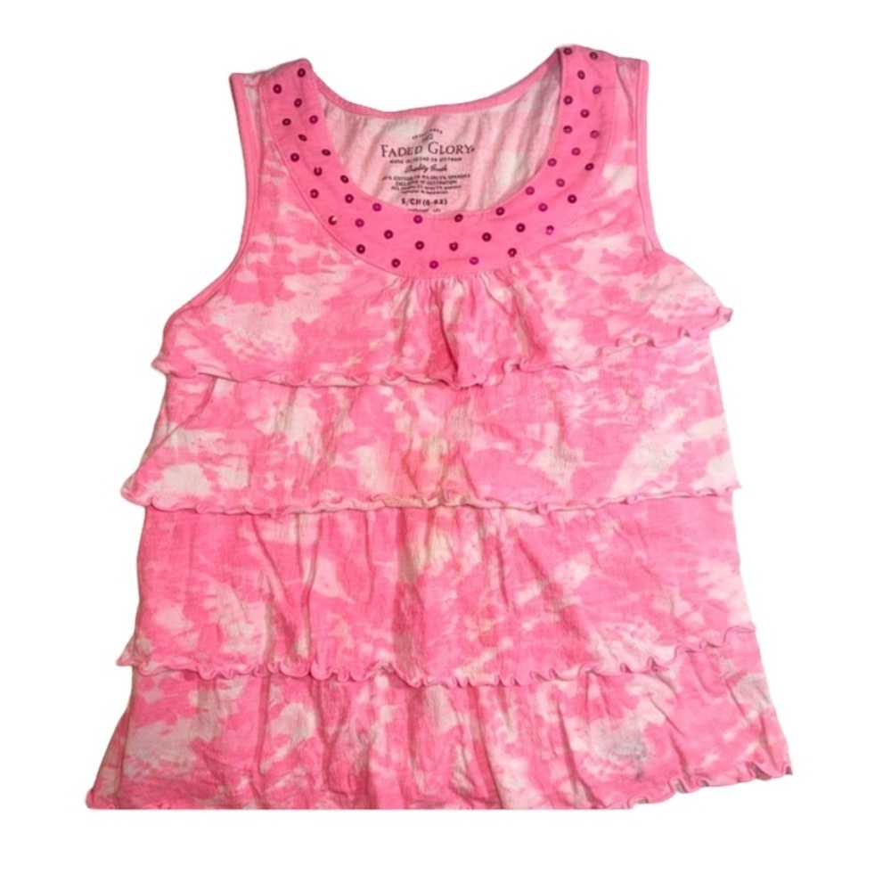 Faded Glory Layer Tie Dye Sleeveless Top 6X